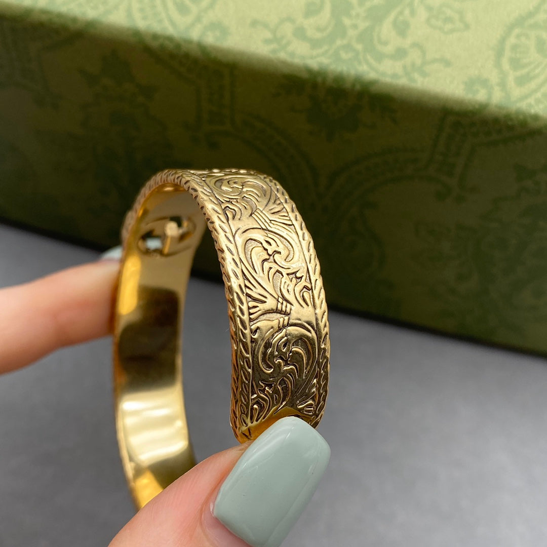 Gucci Double G Carved Open Bracelet – Luxury Jewelry – product image 4
