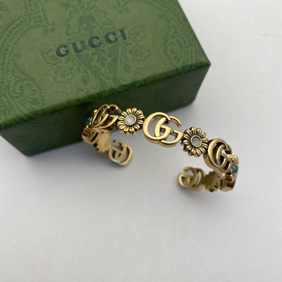 Gucci Double G Flower Open Bracelet – Luxury Jewelry – product image 1