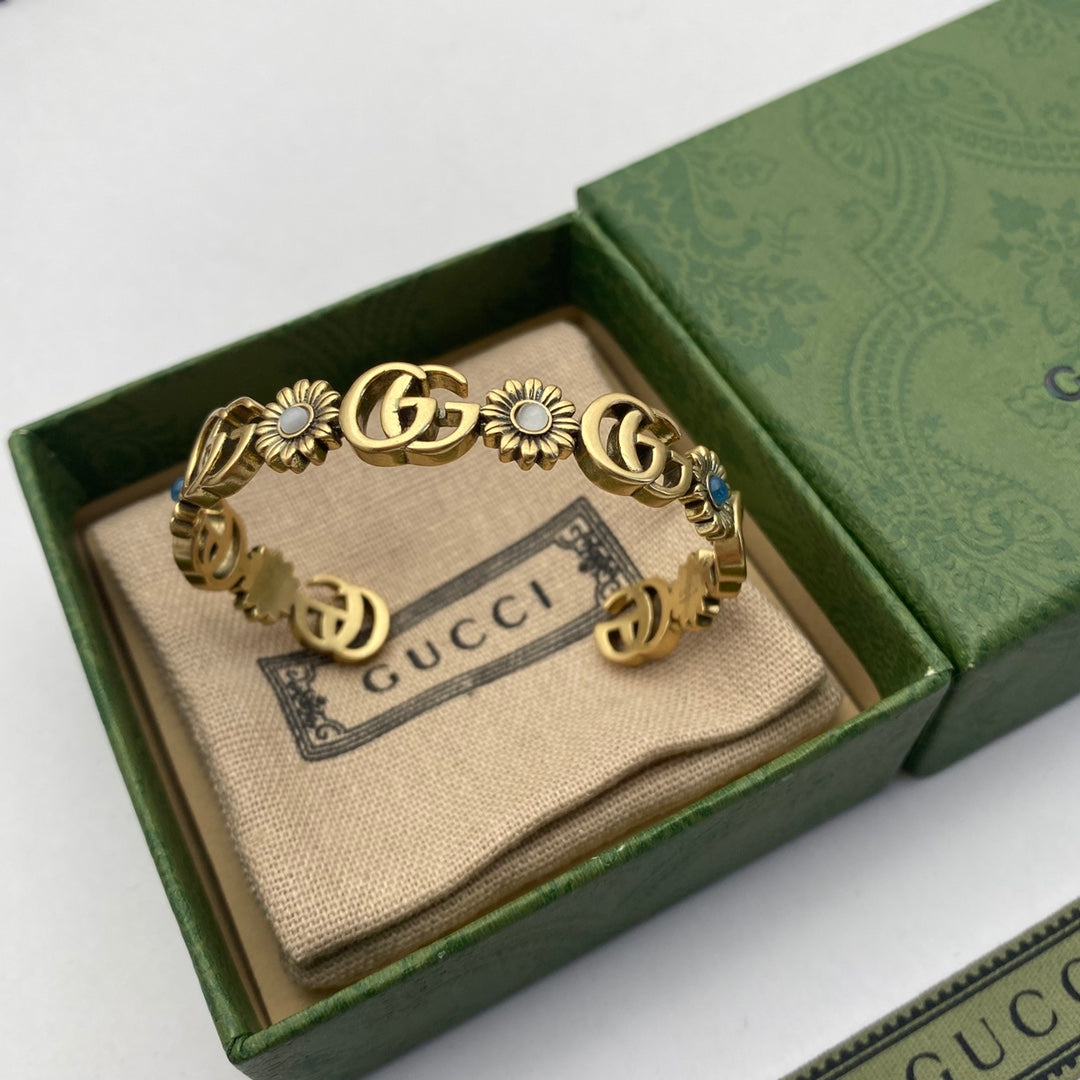 Gucci Double G Flower Open Bracelet – Luxury Jewelry – product image 2