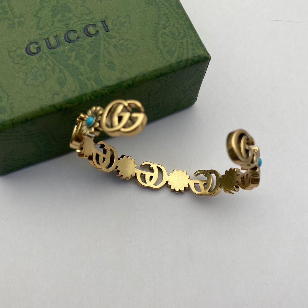 Gucci Double G Flower Open Bracelet – Luxury Jewelry – product image 3