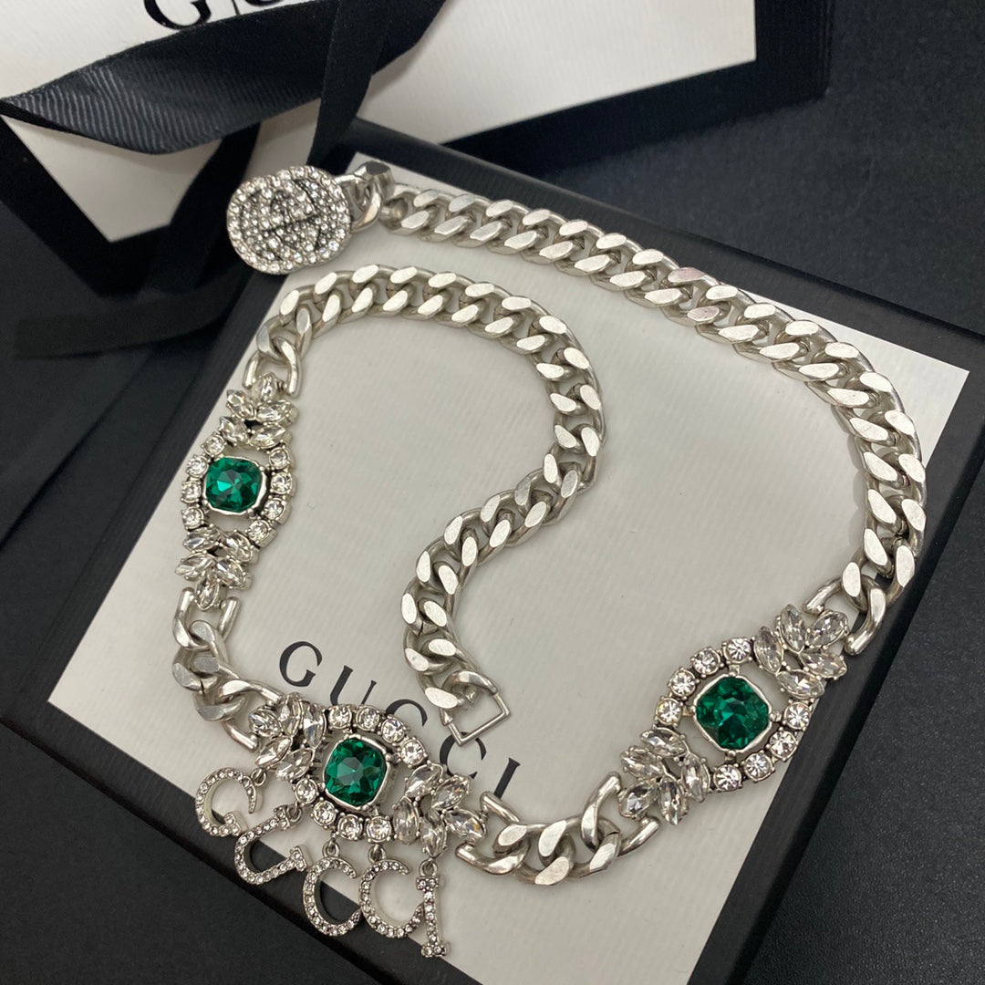 Gucci Emerald Chain Necklace – Luxury Designer Jewelry – product image 3