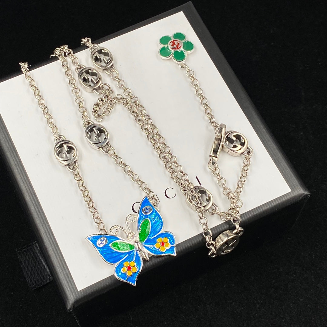 Gucci Enamel Craft Butterfly Pendant Necklace – Luxury Designer Jewelry – product image 2