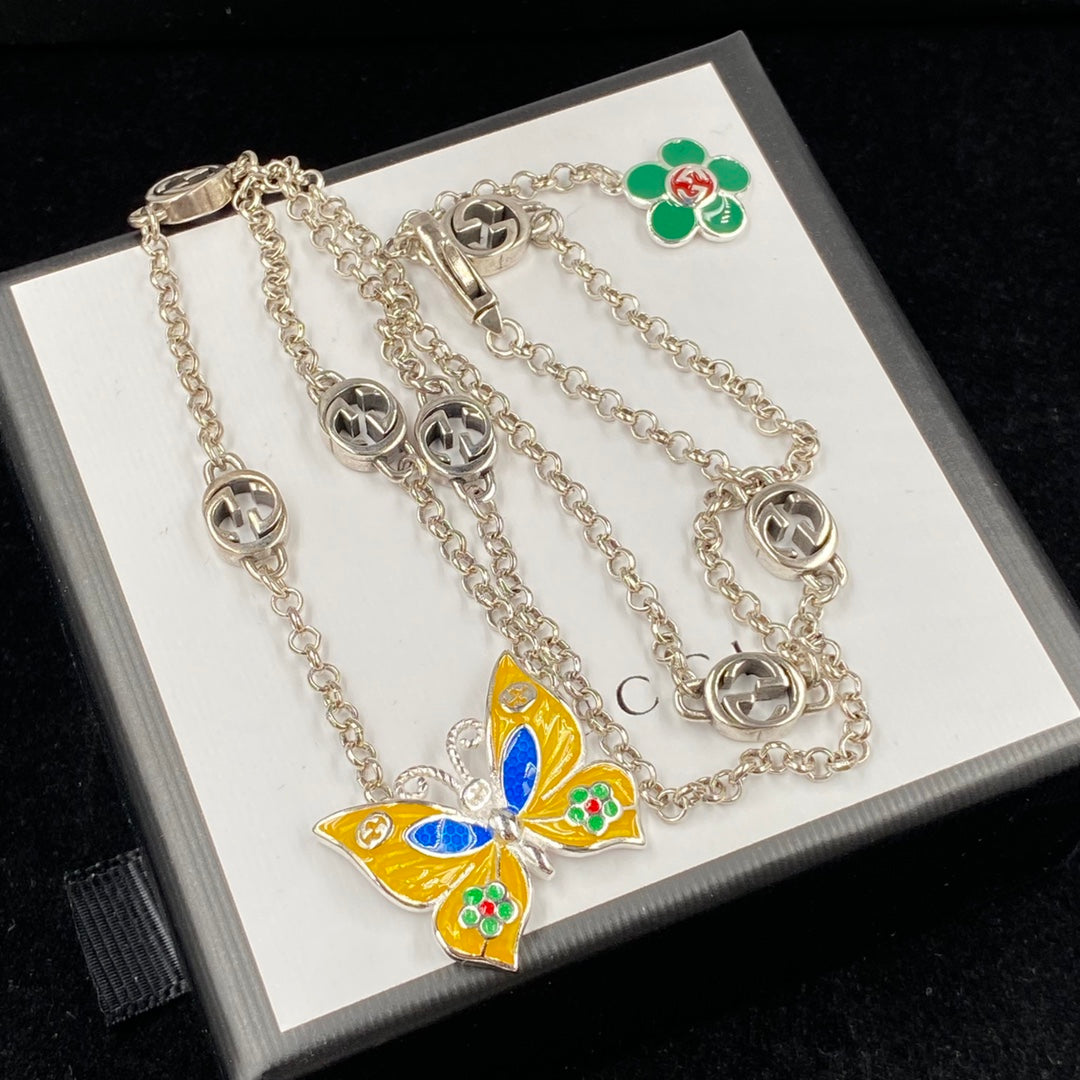 Gucci Enamel Craft Butterfly Pendant Necklace – Luxury Designer Jewelry – product image 4