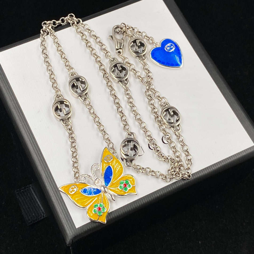 Gucci Enamel Craft Butterfly Pendant Necklace – Luxury Designer Jewelry – product image 7