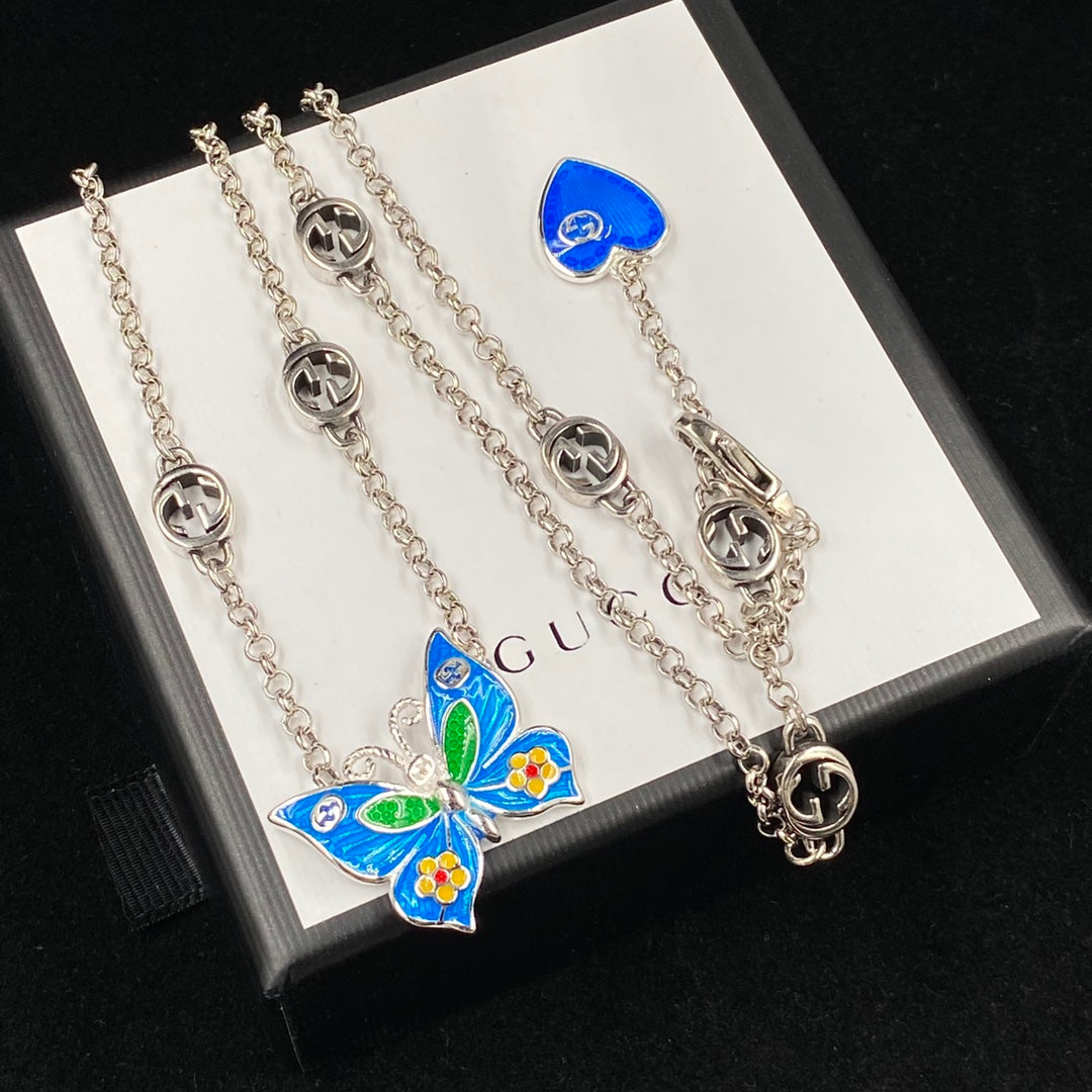 Gucci Enamel Craft Butterfly Pendant Necklace – Luxury Designer Jewelry – product image 9