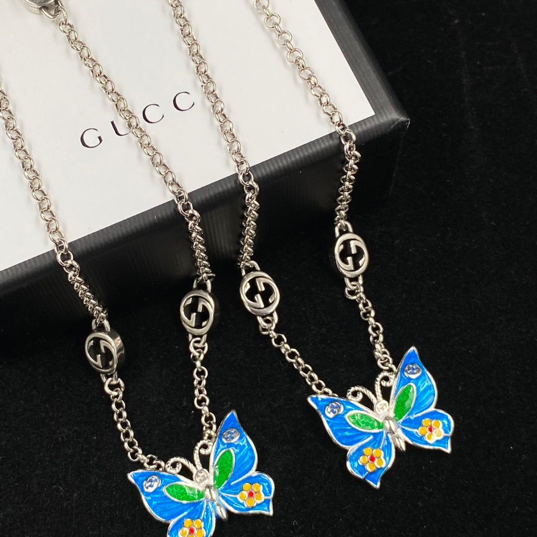 Gucci Enamel Craft Butterfly Pendant Necklace – Luxury Designer Jewelry – product image 13
