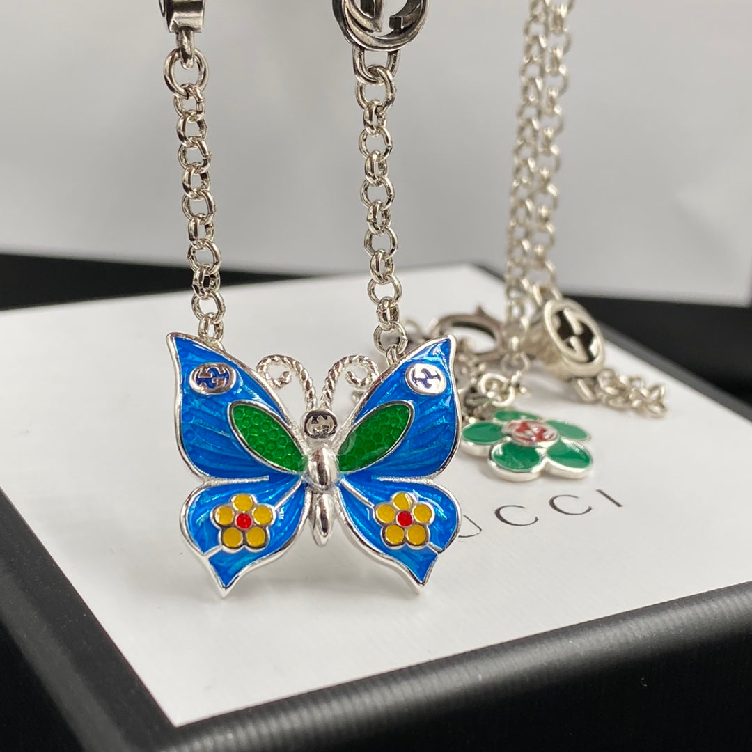 Gucci Enamel Craft Butterfly Pendant Necklace – Luxury Designer Jewelry – product image 14