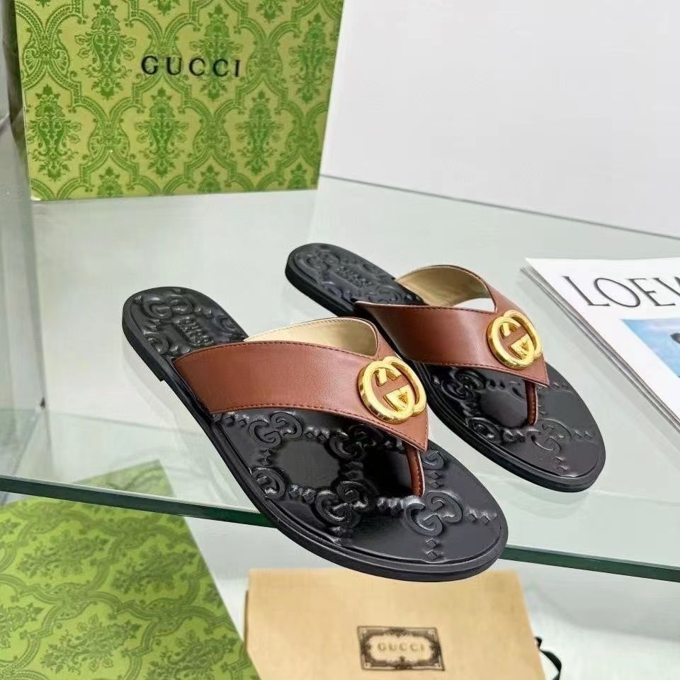 Gucci Fashion Metal Buckle Flip Flop Sandals – sandals product image 10
