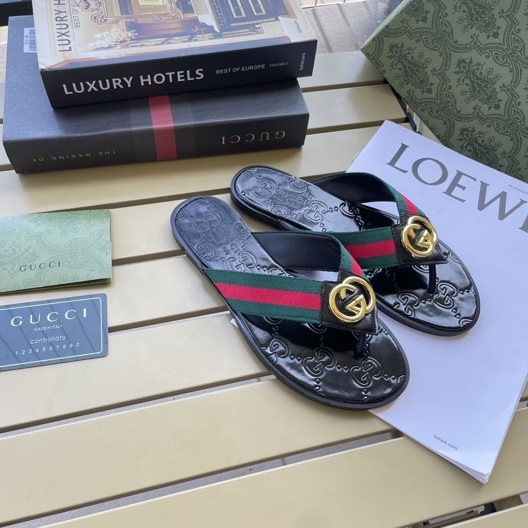 Gucci Fashion Metal Buckle Flip Flop Sandals – sandals product image 15