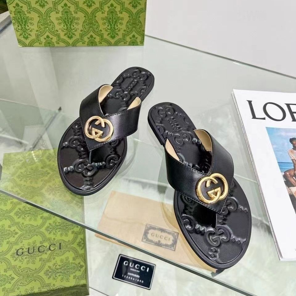 Gucci Fashion Metal Buckle Flip Flop Sandals – sandals product image 3