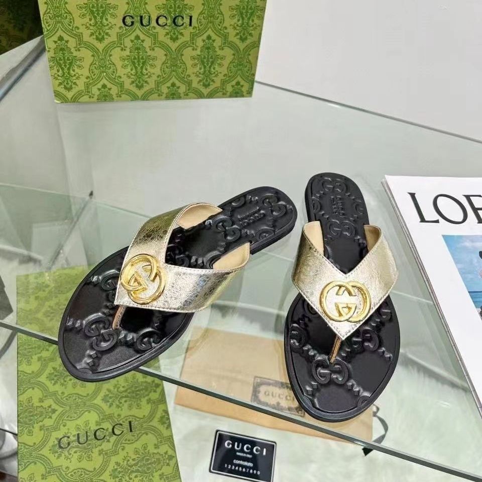 Gucci Fashion Metal Buckle Flip Flop Sandals – sandals product image 8