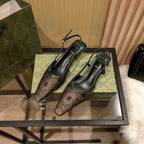 Gucci Floral Jacquard Slingback Low Heel Sandals – sandals product image 12