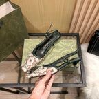Gucci Floral Jacquard Slingback Low Heel Sandals – sandals product image 2