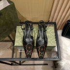 Gucci Floral Jacquard Slingback Low Heel Sandals – sandals product image 8