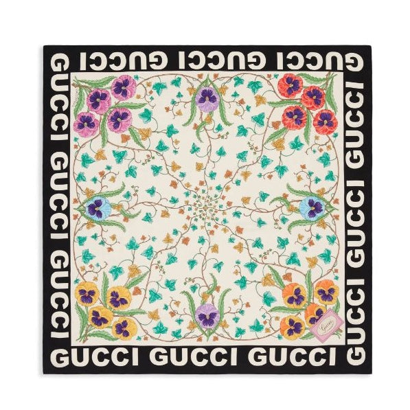 Gucci Floral Print Silk Scarf for Women – product image 5