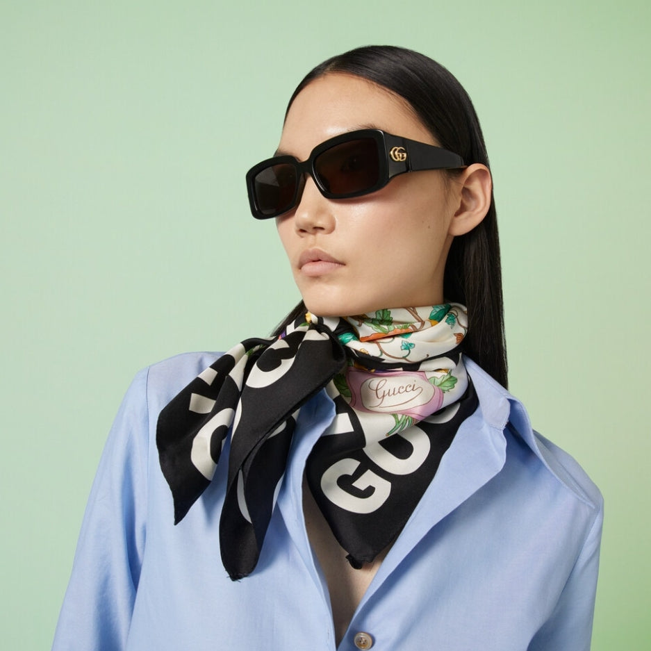 Gucci Floral Print Silk Scarf for Women – product image 6
