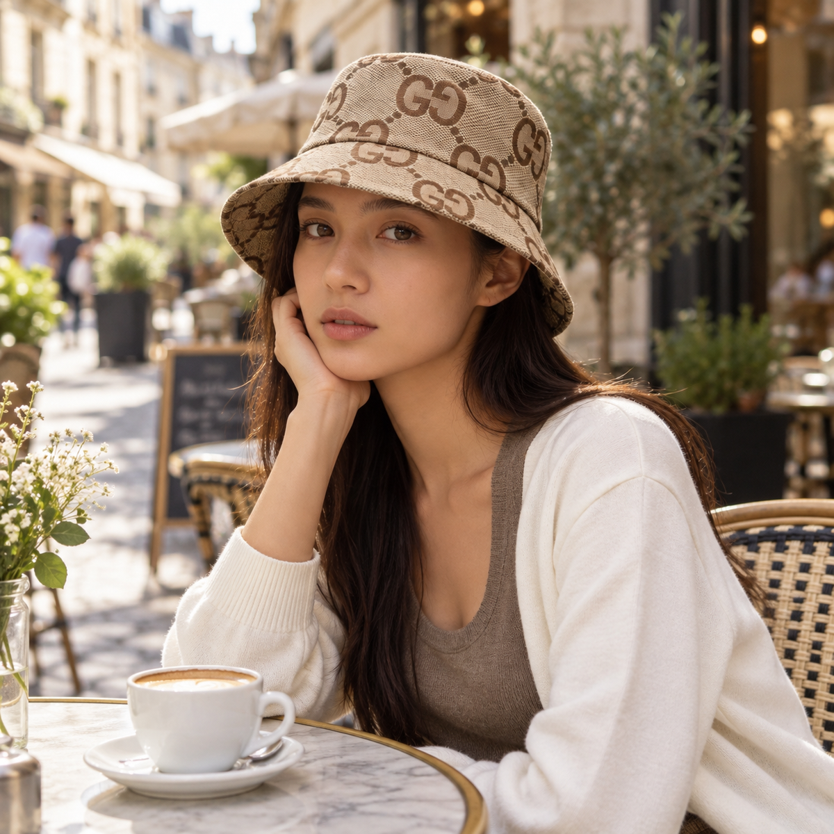 Gucci GG monogram bucket hat beige photo 8