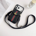 Louis Vuitton iPhone 17 Pro Max Case with Card Holder & Strap – Monogram Leather Wallet