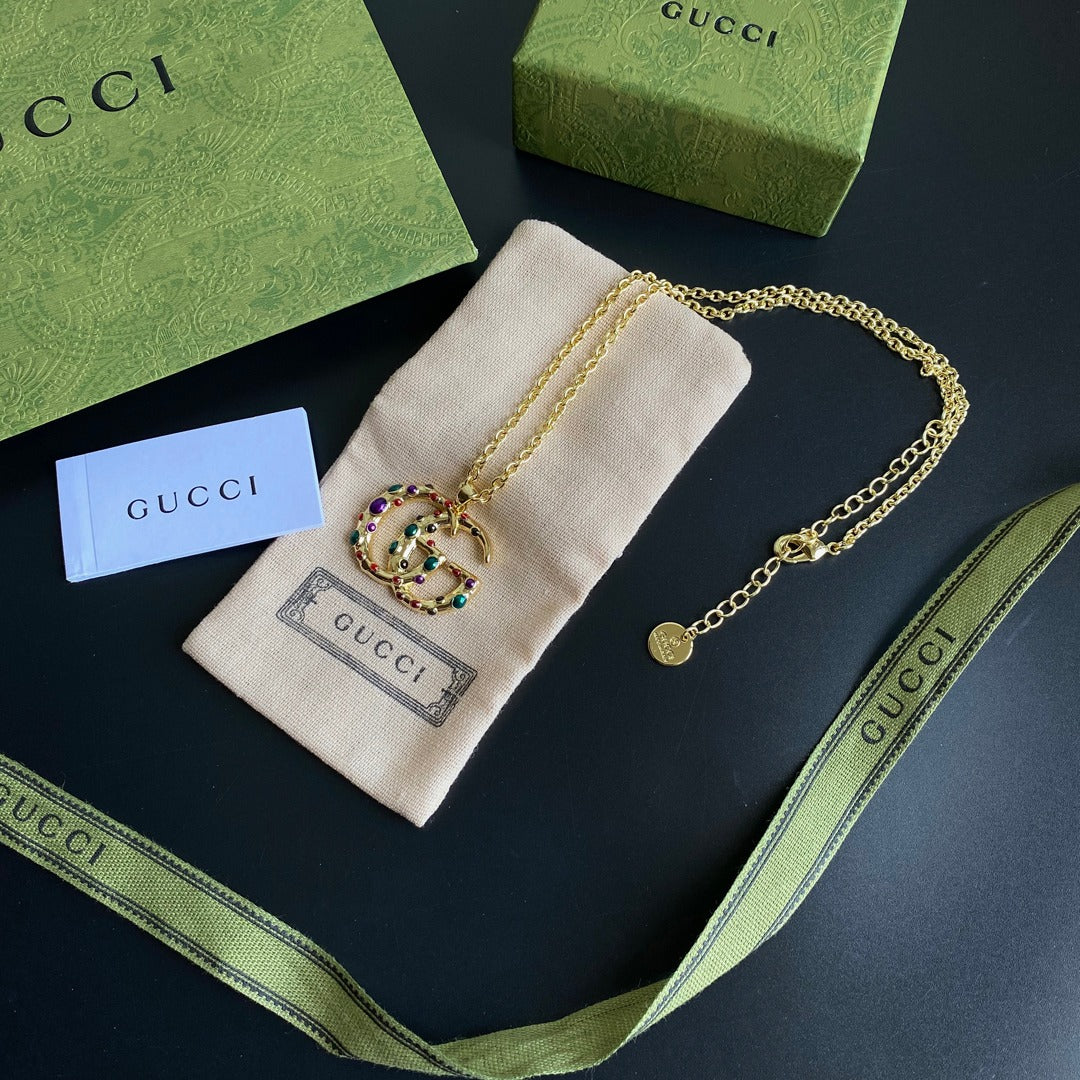 Gucci Irregular Colored Letter Pendant Necklace – Luxury Designer Jewelry – product image 2