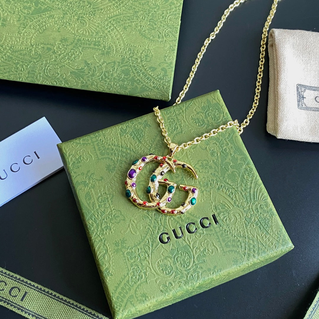 Gucci Irregular Colored Letter Pendant Necklace – Luxury Designer Jewelry – product image 3