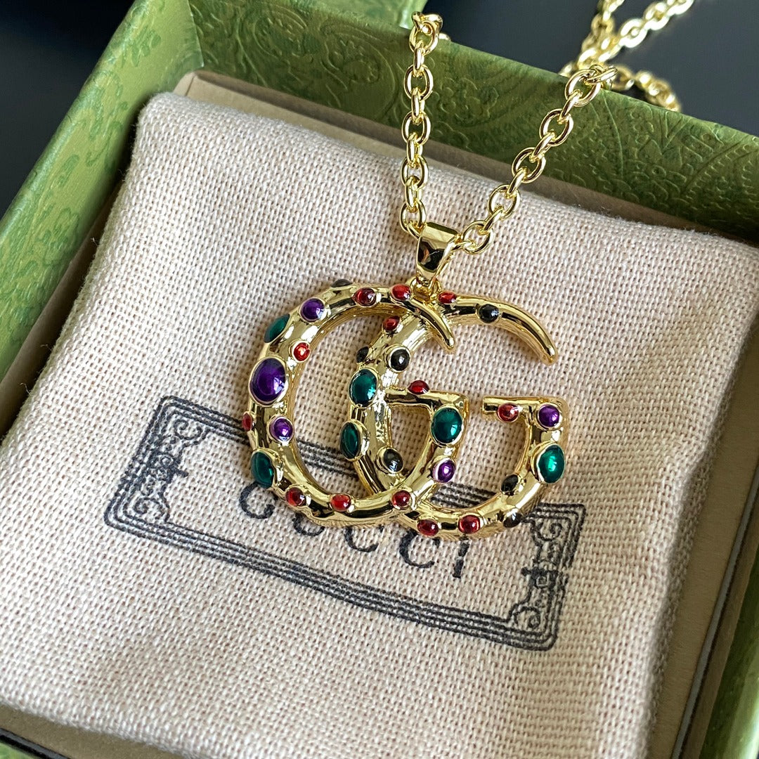 Gucci Irregular Colored Letter Pendant Necklace – Luxury Designer Jewelry – product image 4
