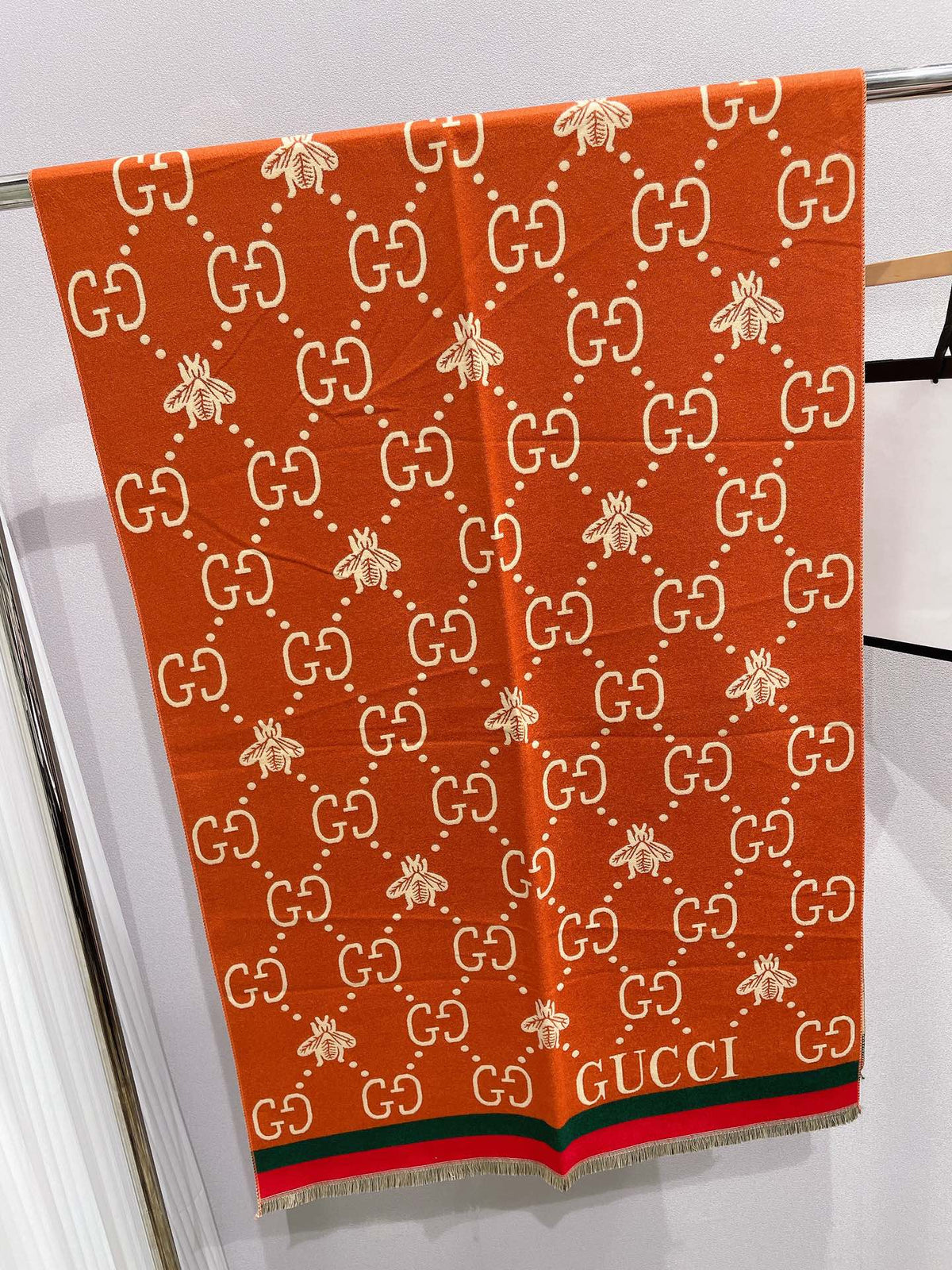 Gucci Little Bee Element Thick Cashmere Scarf for Women – product image 21