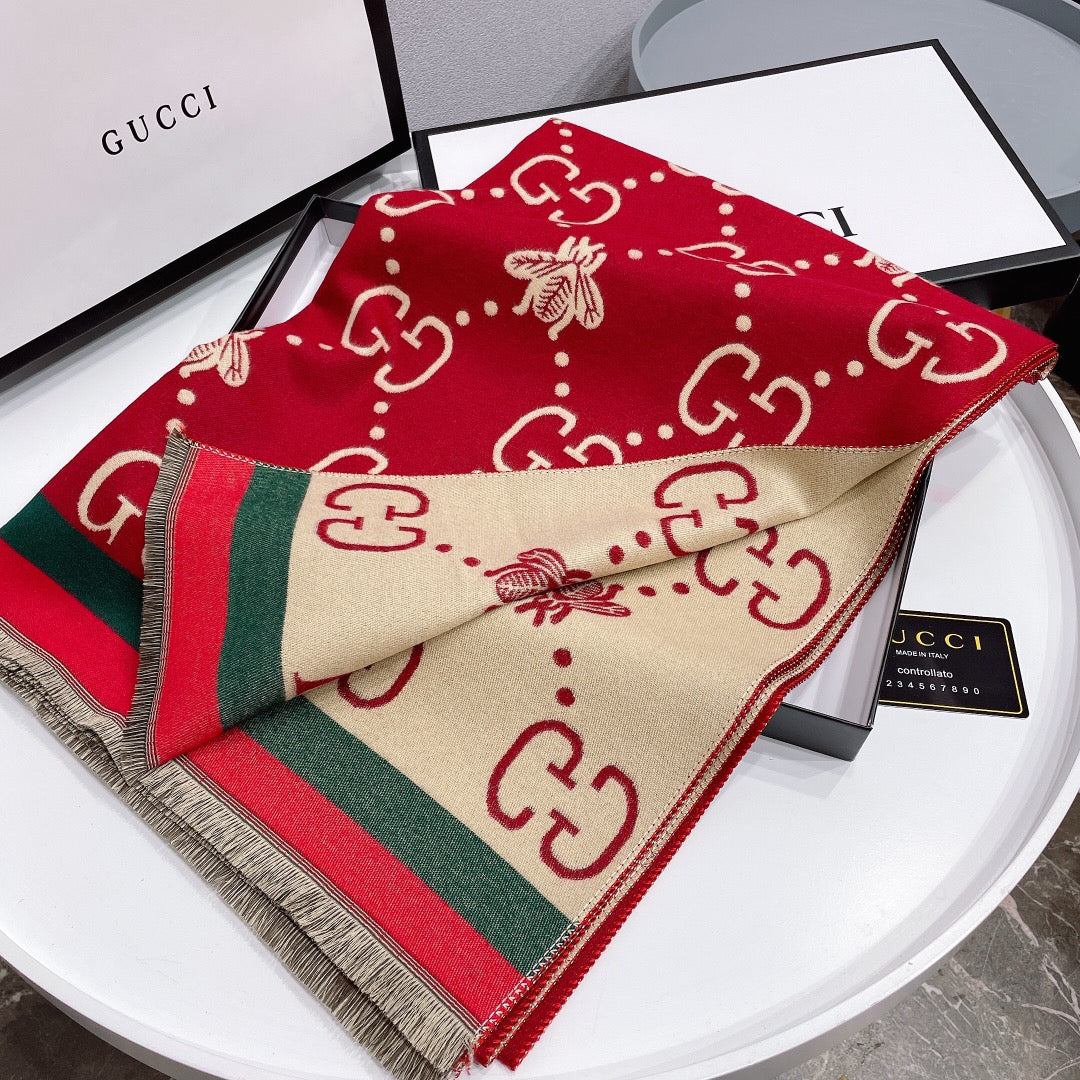Gucci Little Bee Element Thick Cashmere Scarf for Women – product image 30