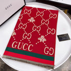 Gucci Little Bee Element Thick Cashmere Scarf for Women – product image 5