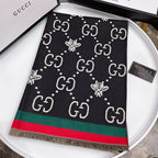 Gucci Little Bee Element Thick Cashmere Scarf for Women – product image 8
