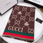 Gucci Little Bee Element Thick Cashmere Scarf for Women – product image 9