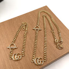 Gucci Logo Letter Chain Bracelet Necklace Set – Luxury Jewelry – product image 3