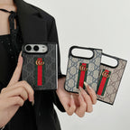 Gucci iPhone Duo Case GG Monogram Web Stripe Beige