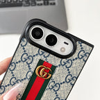 Gucci iPhone Duo Case GG Monogram Web Stripe Beige