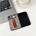 Gucci iPhone Duo Case GG Monogram Web Stripe Beige