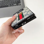 Gucci iPhone Duo Case GG Monogram Web Stripe Beige
