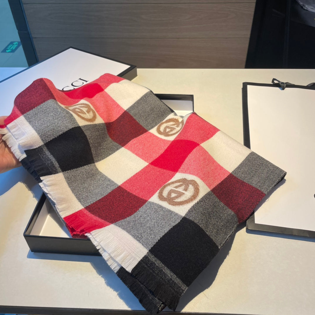 Gucci Monogram Check Cashmere Scarf for Women – product image 2