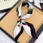Gucci Mulberry Silk Floral Layered Logo Square Scarf for Women – product image 14