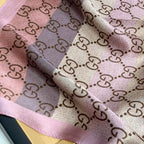 Gucci Mulberry Silk Multicolor Monogram Letter Square Scarf for Women – product image 17
