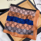 Gucci Mulberry Silk Multicolor Monogram Letter Square Scarf for Women – product image 18