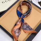 Gucci Mulberry Silk Multicolor Monogram Letter Square Scarf for Women – product image 19