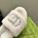 Gucci New Rhinestone Wool Slippers – slippers product image 13