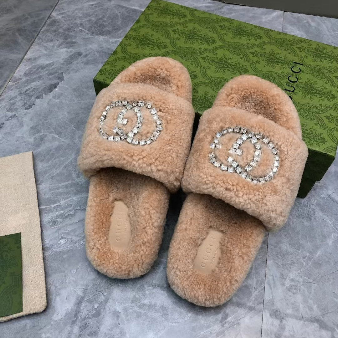 Gucci New Rhinestone Wool Slippers – slippers product image 17