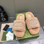 Gucci New Rhinestone Wool Slippers – slippers product image 3