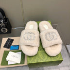 Gucci New Rhinestone Wool Slippers – slippers product image 4
