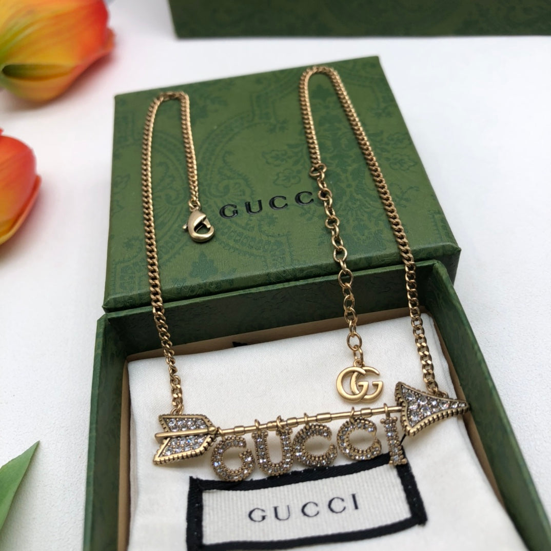 Gucci Personalized Arrow Crystal Necklace – Luxury Designer Jewelry – product image 1
