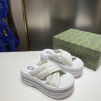 Gucci Platform Broadband Crossover Slipper Sandals – sandals product image 3