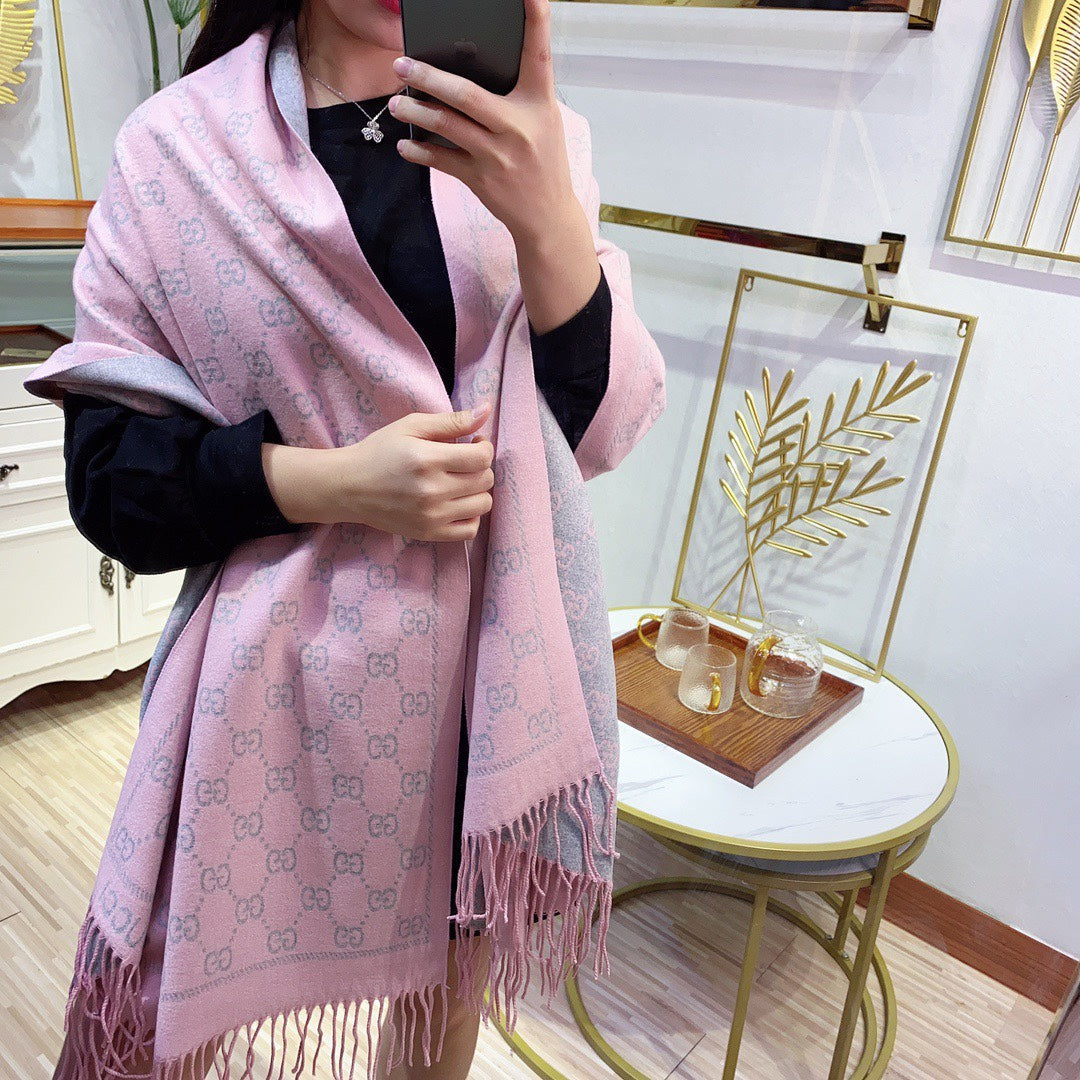 Gucci Premium Woven All-match Jacquard Fringed Scarf for Women – product image 25