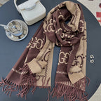 Gucci Premium Woven Classic Mink and Silver Fringe Scarf Shawl for Women – product image 16