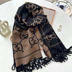 Gucci Premium Woven Classic Mink and Silver Fringe Scarf Shawl for Women – product image 9