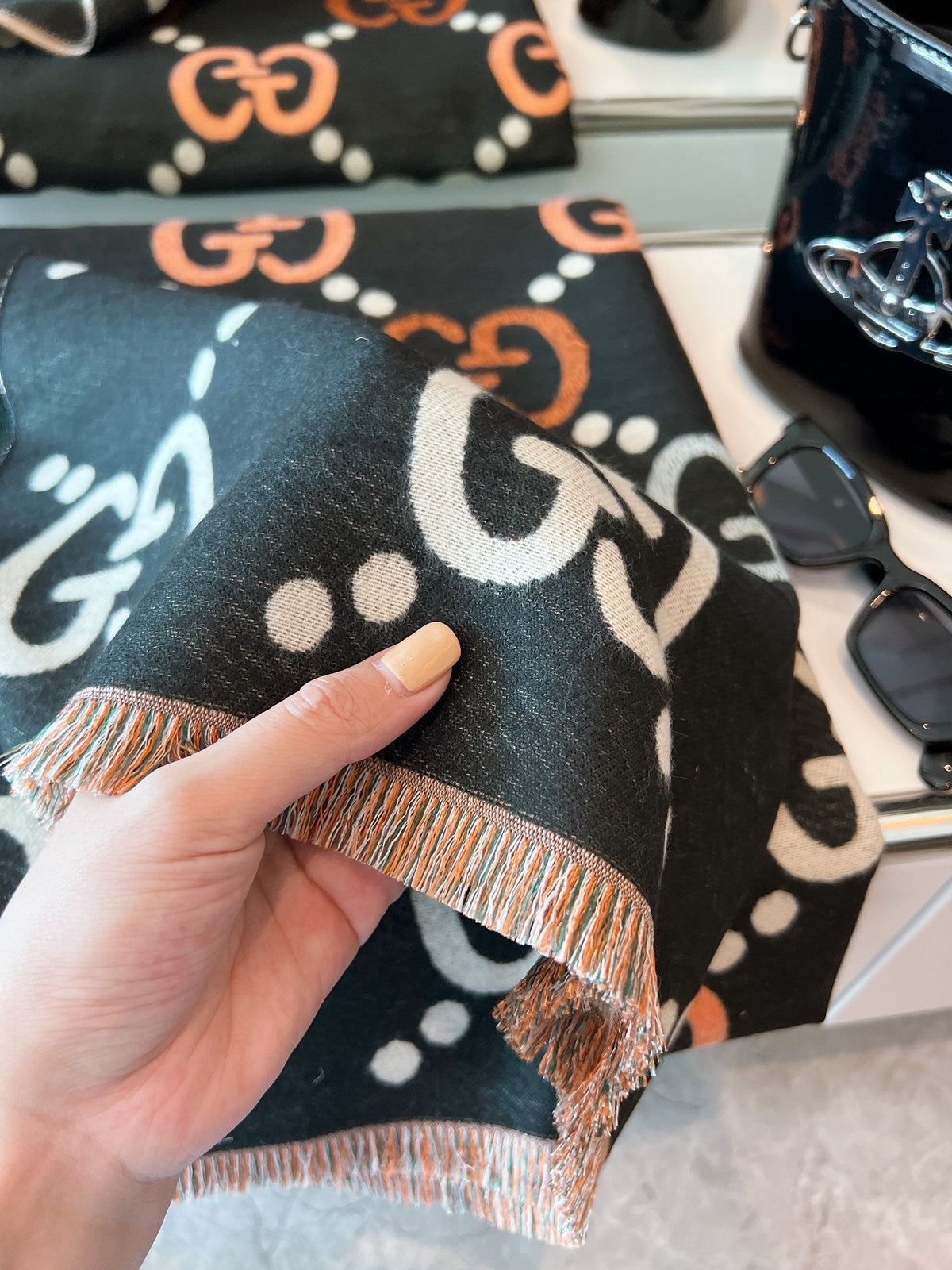 Gucci Premium Woven Monogram Jacquard Letter Scarf Shawl for Women – product image 20